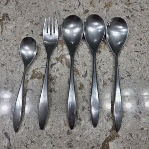Vintage MCM Oxford Hall Stainless Japan Flatware Lot 5pc Spoons Fork Replacement